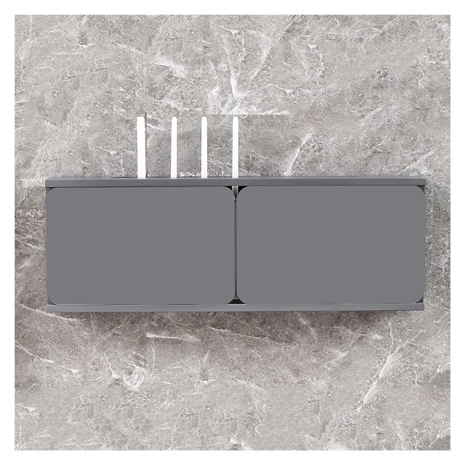 Boîte de rangement pour routeur WiFi en bois gris étagère murale 70cm