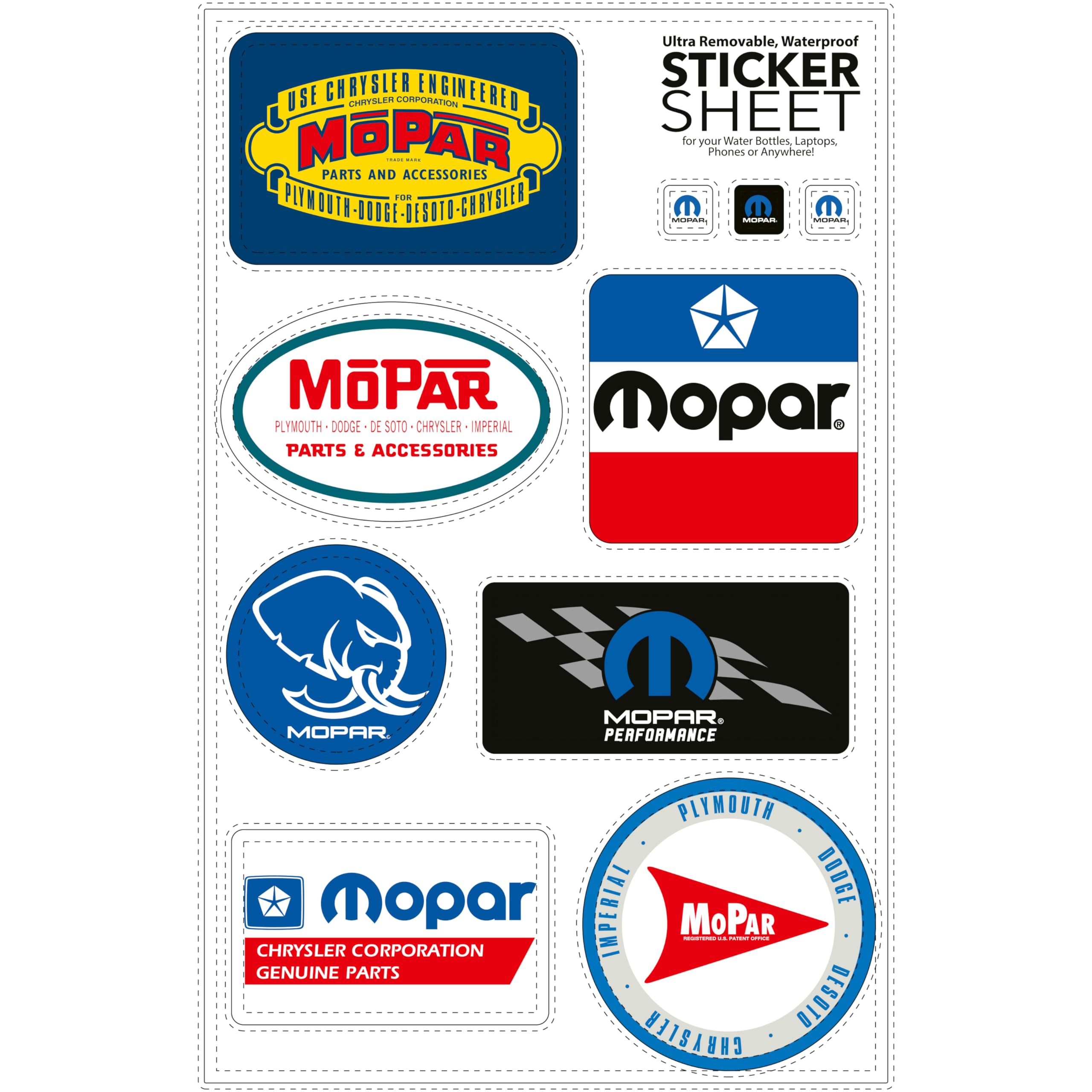 Amazon.com: Mopar Enthusiast Sticker Sheet (Set of 10