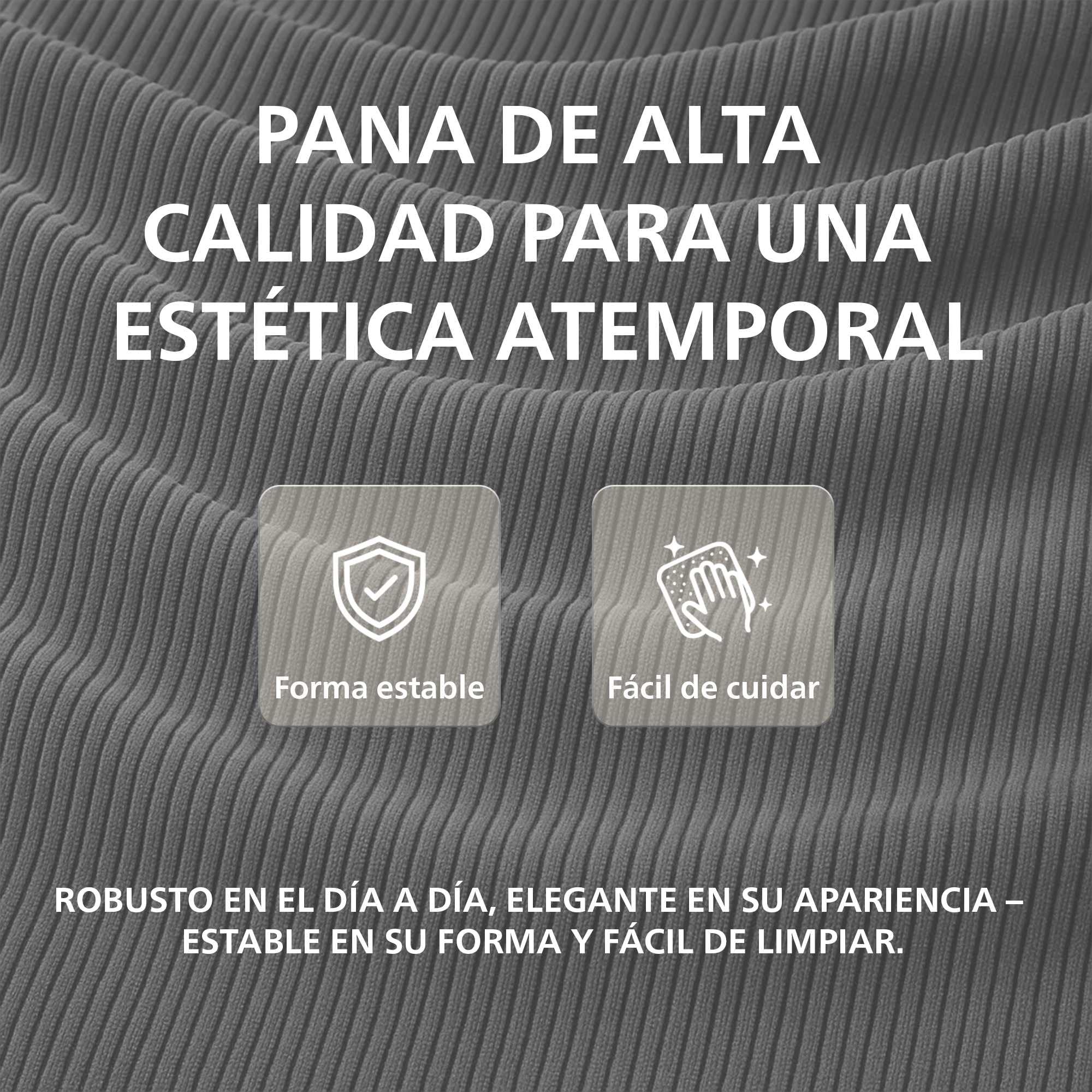 CLP Silla de Comedor Acolchada con Respaldo Ina, Silla de Cocina con tapizado de Pana, Estructura Estable de Madera Color:Gris;Color del Marco:Envejecido Oscuro