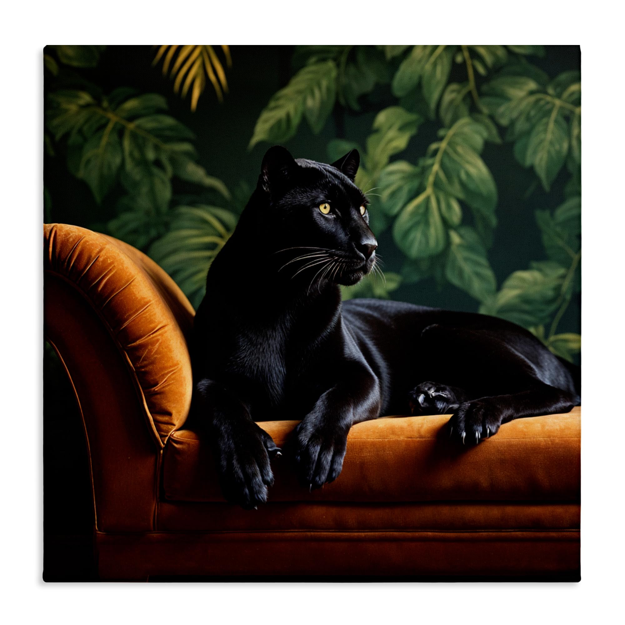 'Majestic Panther on Chaise'| Canvas Art