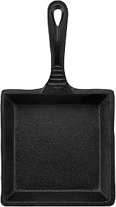 CasaModa Pre-Seasoned Cast Iron Mini Square Fry Pan, 5-Inch,Small
