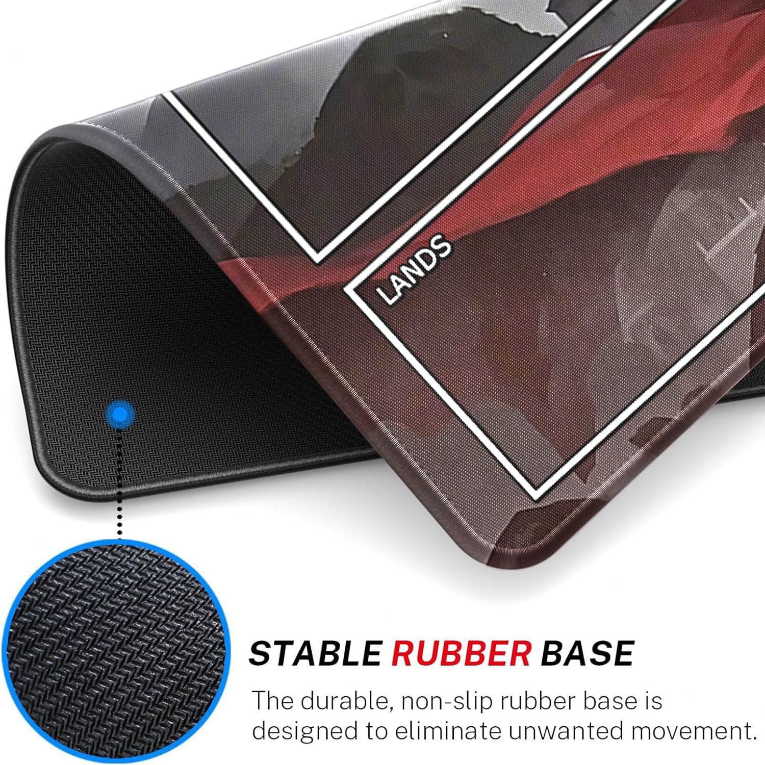 MTG Tapis de jeu avec zones cousues sur les bords, fond en caoutchouc antidérapant MTG, surface en caoutchouc lisse, tapis de jeu de bataille TCG 61 x 35 cm, tapis de souris