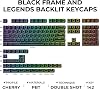 GMKWTL XVX Keycaps negros translúcidos, set de keycaps PBT de doble inyección perfil Cherry, 142 teclas, compatibles con teclados mecánicos 60% 65% 75% 80% 100% con switches MX 5