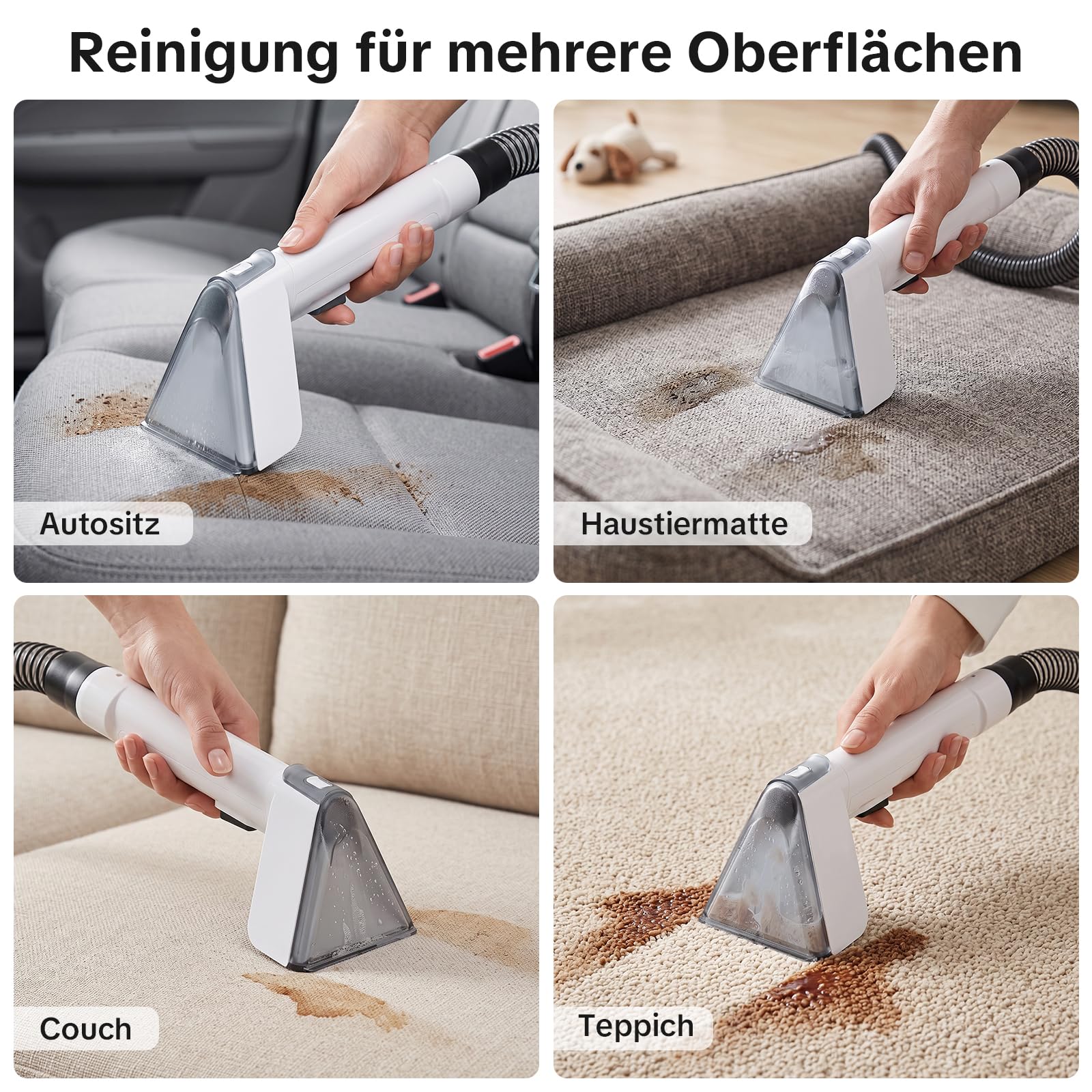 Lubluelu Nasssauger Polsterreiniger, 22 kPa, 600 W, mit Selbstreinigung | Upgrade Nasssauger Waschsauger mit langem Schlauch, großen Wassertanks und leichtem Design für Teppiche, Sofas und Autos.
