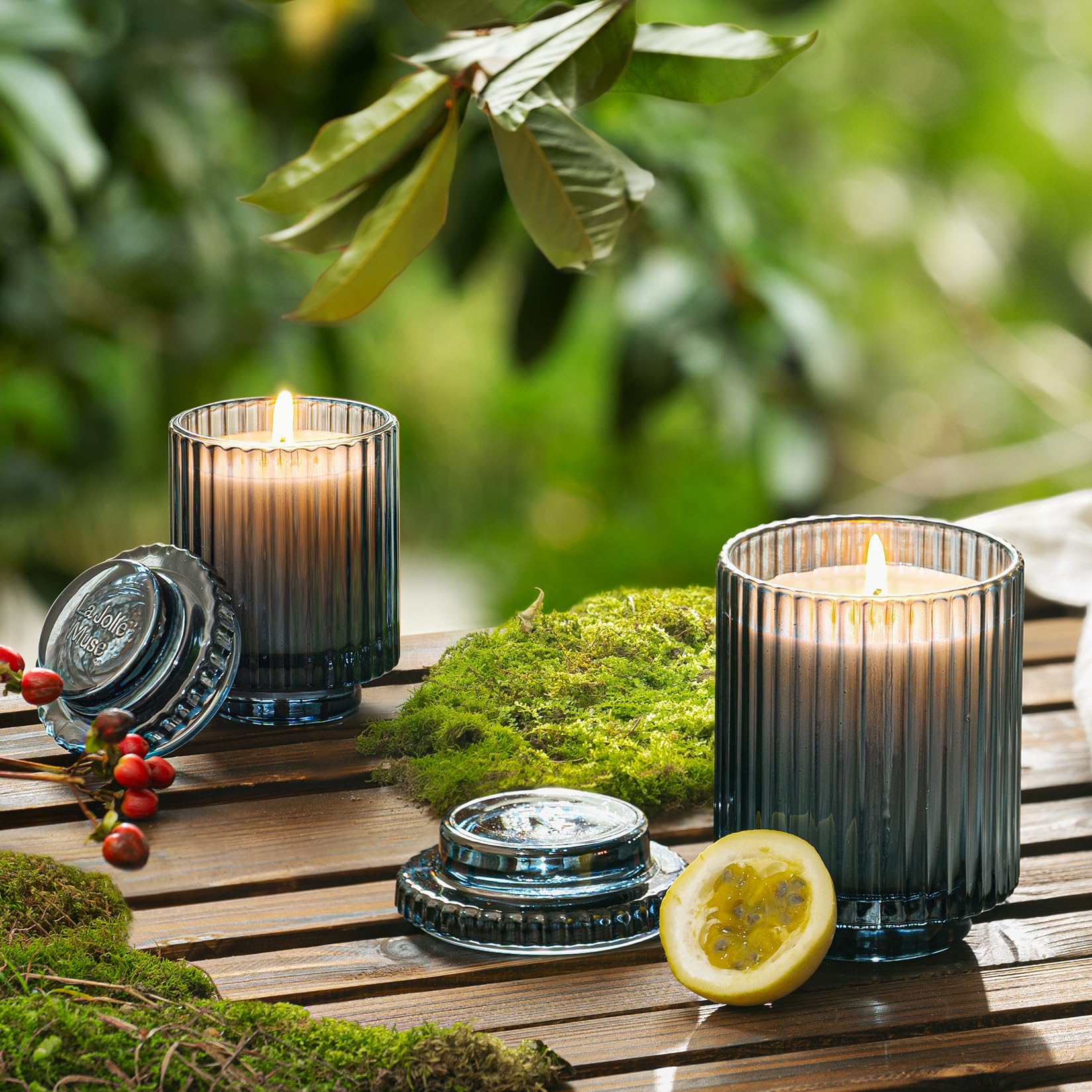 LA JOLIE MUSE Hey Baies - Vela perfumada, velas de soja natural para el hogar, velas de regalo para mujeres y hombres, vela en tarro de lujo de larga duración, 11 onzas