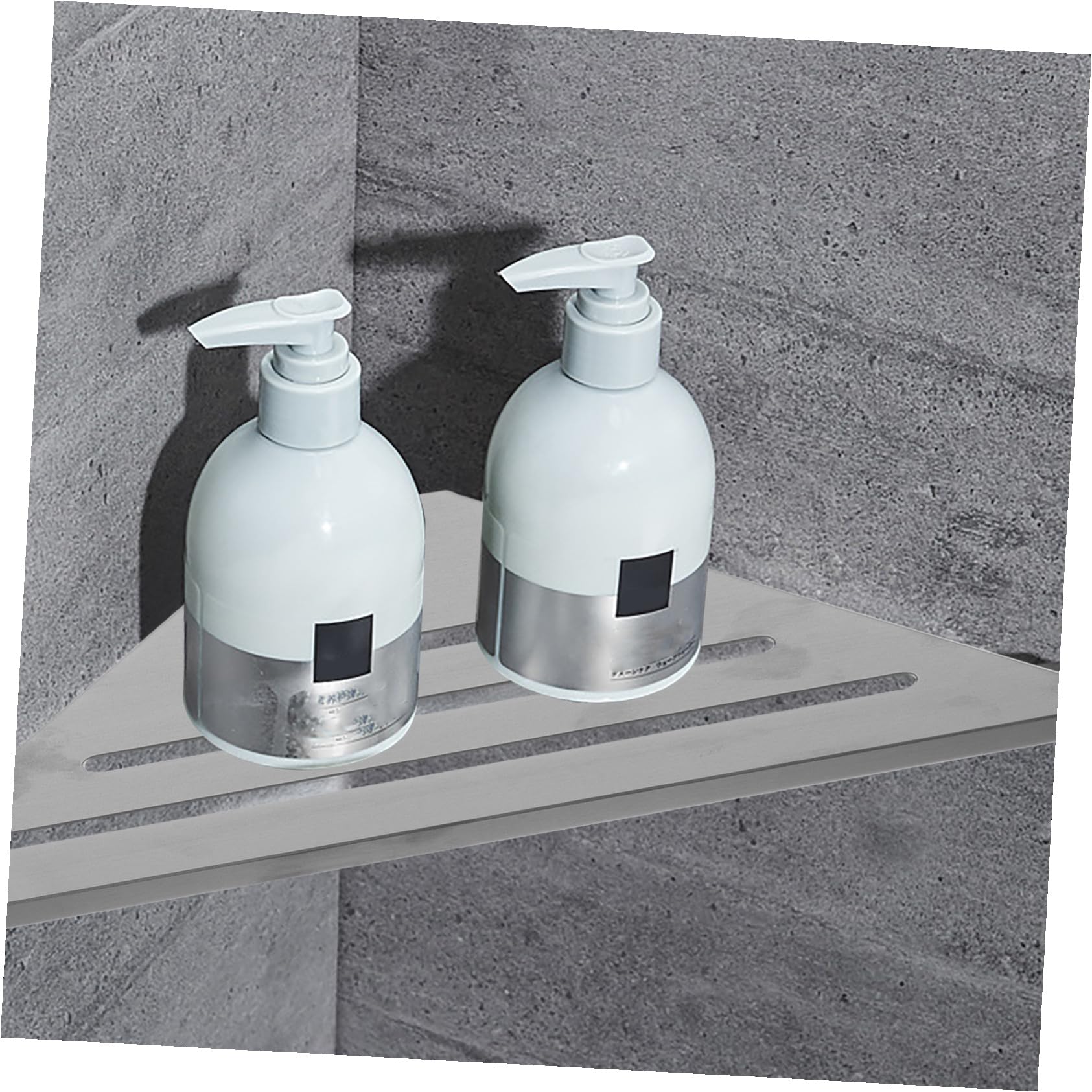 Edelstahl Duschablage ohne Bohren Wandregal Eckregal für Badezimmer Shampoo und Zahnbürsten Organizer mit Glatten Kanten Platzsparend und Rostfrei
