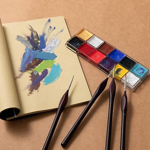 Miniatura 5 de YXQSED -3 paletas de bandejas de pintura con orificio para el pulgar - Lo mejor para acrílico, óleo, pinturas de acuarela y pinceles de pintura