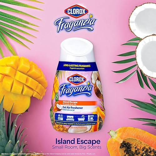 Miniatura 4 de Clorox Fraganzia - Ambientador de gel con aroma hawaiano, sin enchufe, sin batería, para habitaciones pequeñas, armarios, cocinas, baños, oficinas y