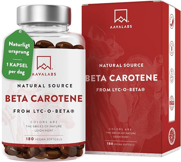AAVALABS Vegan Beta Carotene 25000 iu 180 Soft Gel Capsules
