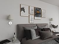 Vista 6 de Juego de 2 apliques de pared de tela a pilas, juego de lámparas de funcionamiento eléctricas, no requiere cableado, para interiores, granja, lámpara