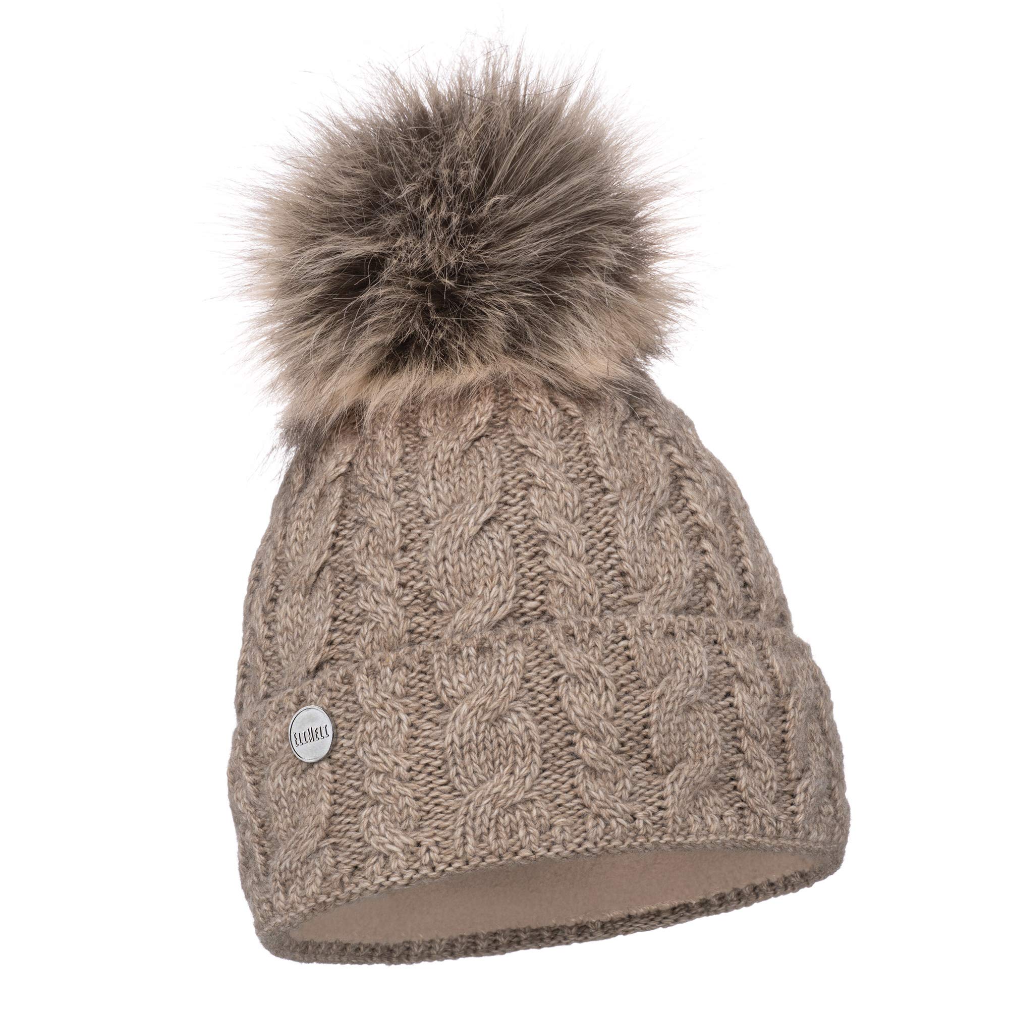 EliMeli Gorro de invierno para mujer con pompón de pelo sintético - gorros invierno mujer con pompon