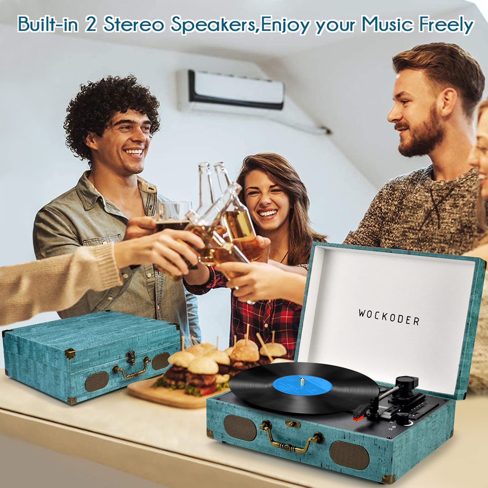 Record Player with Speakers Vinyl Record Player Wireless Turntables for
