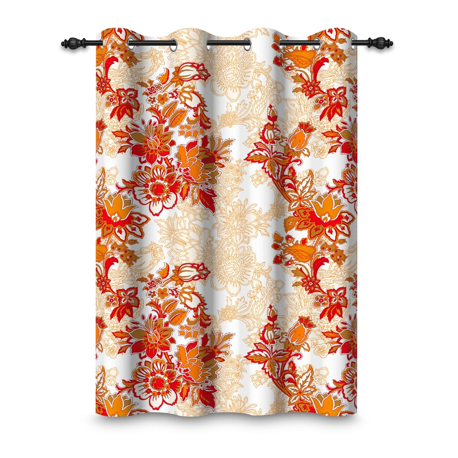 Cortinas opacas de flores vintage 117x175 cm aislantes para dormitorio