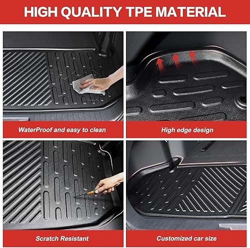 Miniatura 6 de Alfombrilla de carga apta para Toyota Highlander 2020-2024, forro de carga TPE para todo tipo de clima, accesorios para Highlander de 7 asientos (no