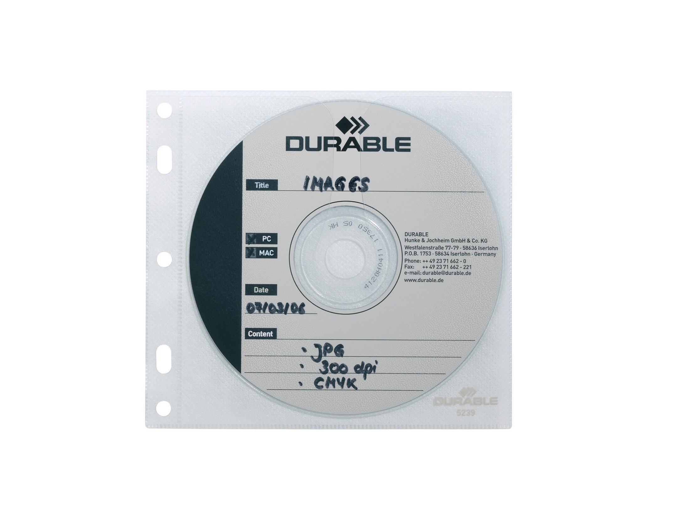 Durable CD/DVD Hülle COVER FILE transparent – 10er Pack