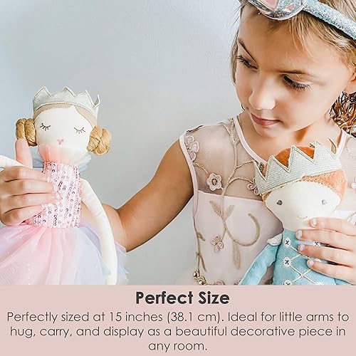 Miniatura 3 de MON AMI Magali Rainbow Princess  Muñeca de peluche suave y elegante de 15 pulgadas, uso como juguete o decoración de habitación, gran regalo para