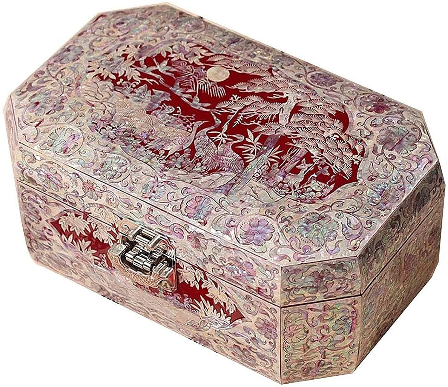 Wooden Jewellery Box, Chinese Storage Organiser, المرأة الخشب مجوهرات مربع تخزين مربع، Aciety الزفاف هدية هدية القضية خلع الملابس,Lacquerware Crafts
