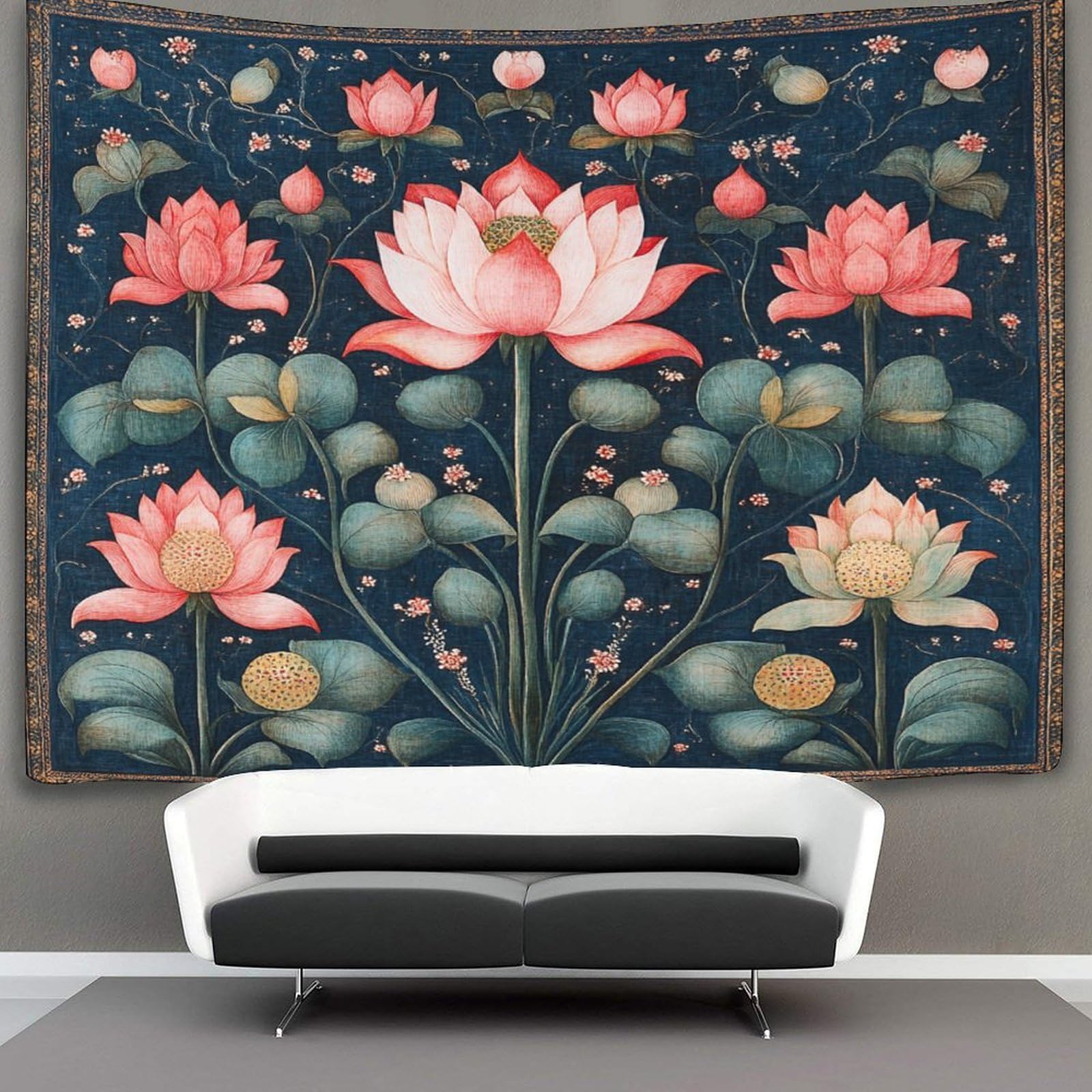 Kaiyun Style-7 Lotus Decor Tapestry,Pichwai Pattern Wall Art Tapestries Wall Hangings For Living Room Bedroom Dorm 180Cmx230cm