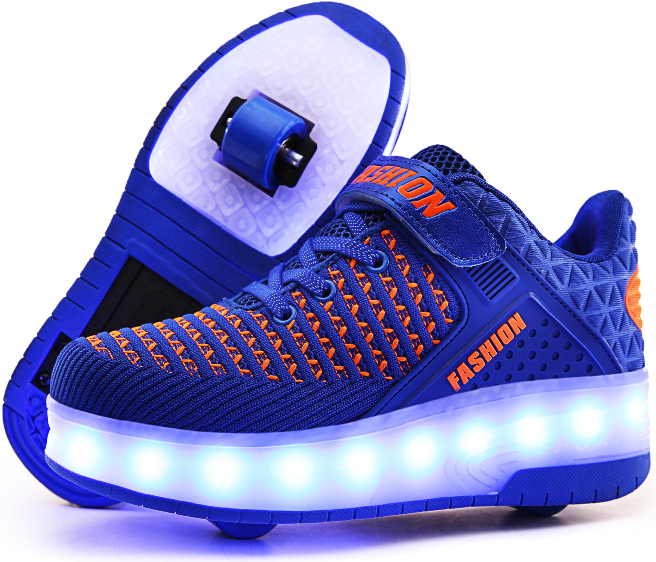 Ufatansy Roller Shoes Girls Boys Sneakers with Wheels Roller Skate Shoes USB Charging LED Light Up Footwear Skates for Beginner Trainers Kids Lightweight Breatheable Shoe