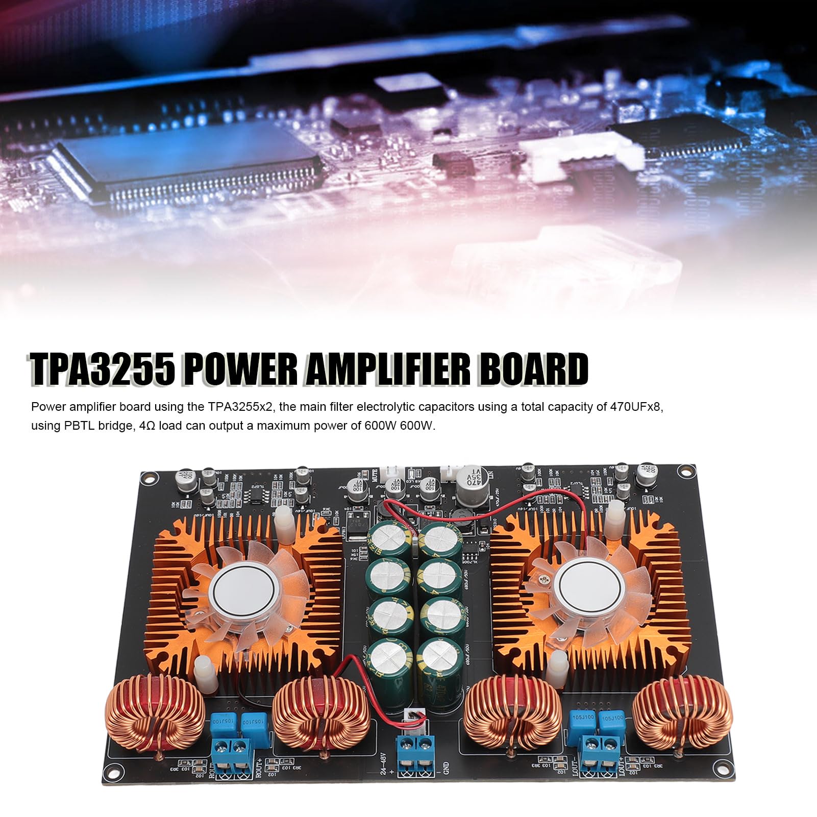 TPA3255 scheda amplificatore di potenza, scheda amplificatore stereo digitale, dual core classe D ad alta potenza 600 W 600 W modulo amplificatore audio fai da te per Home Theater