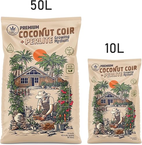 Miniatura 7 de Happy Trees Coco Coir and Perlite 70/30 Medio de cultivo, mezcla para macetas, inicio de semillas, triple lavado de calidad premium para baja