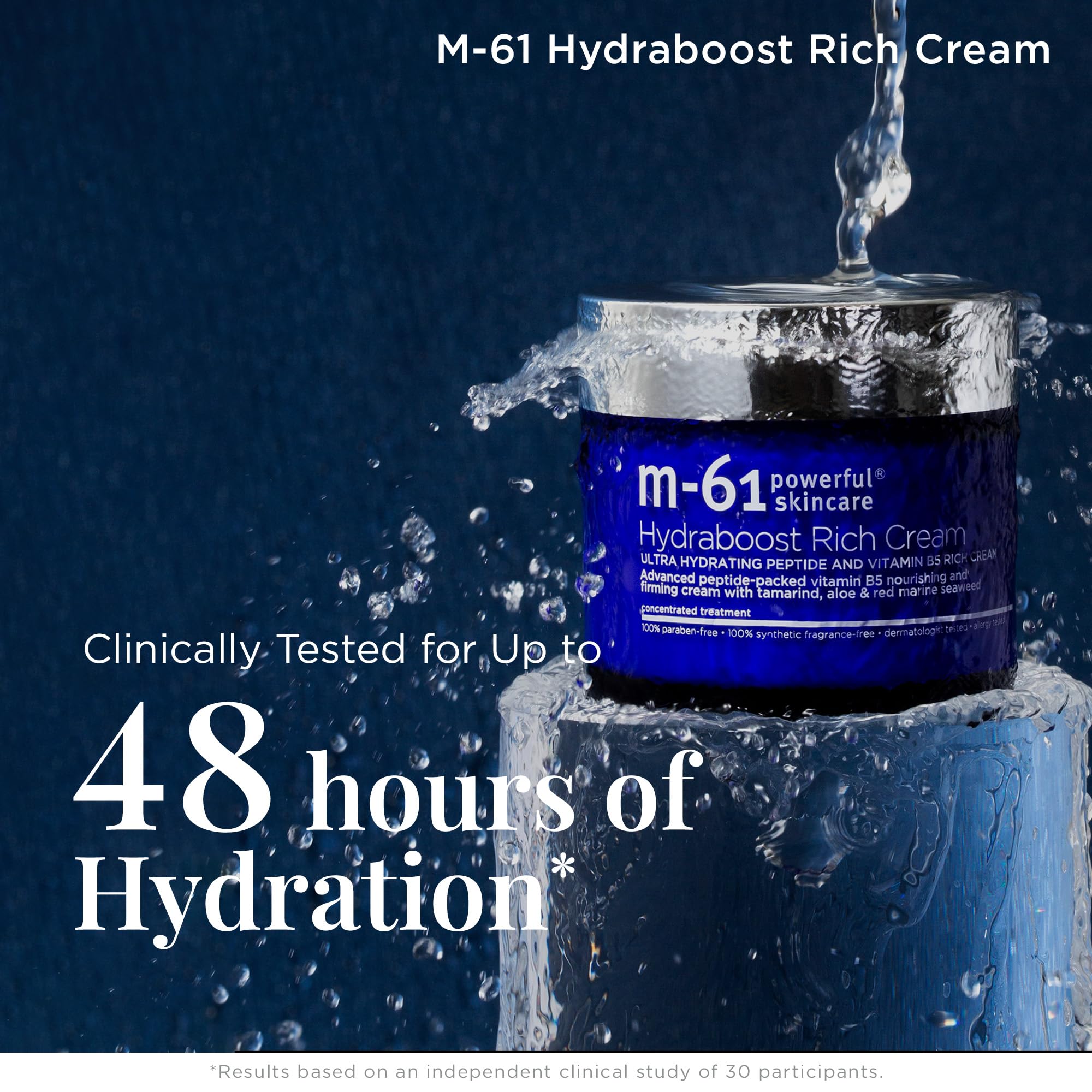 m-61 Hydraboost Rich Cream | Luxurious, Ultra Hydrating Face Cream With Peptides, Vitamin B5, Tamarind, Aloe, Red Marine Seaweed. 48-Hour Hydration. For Mature or Dry Skin - 1.7 Fl Oz
