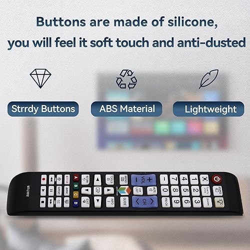 Miniatura 5 de Riry Reemplazo retroiluminado universal Samsung Smart TV Control remoto compatible con Samsung Smart TV LCD LED HDTV con botón Netflix - no requiere