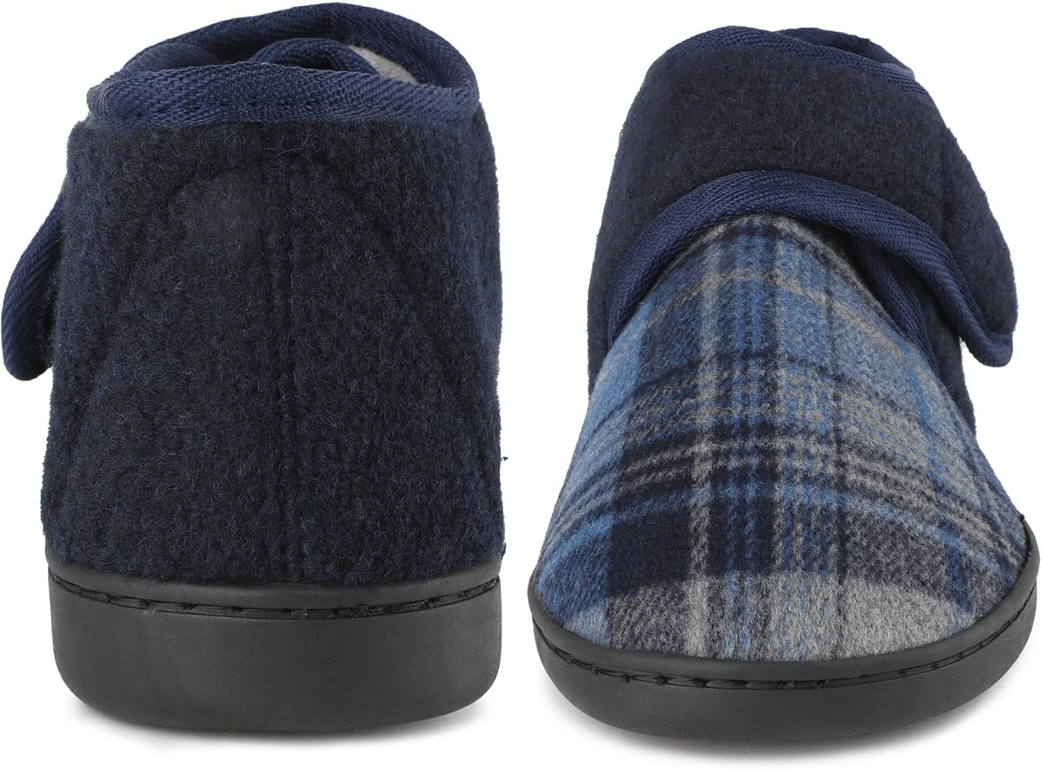 riemot Mens Diabetic Swollen Feet Edema Arthritis House Warm Slippers,Adjustable Wide Non-slip Comfortable Soft Memory Foam Insoles Shoes - Image 3