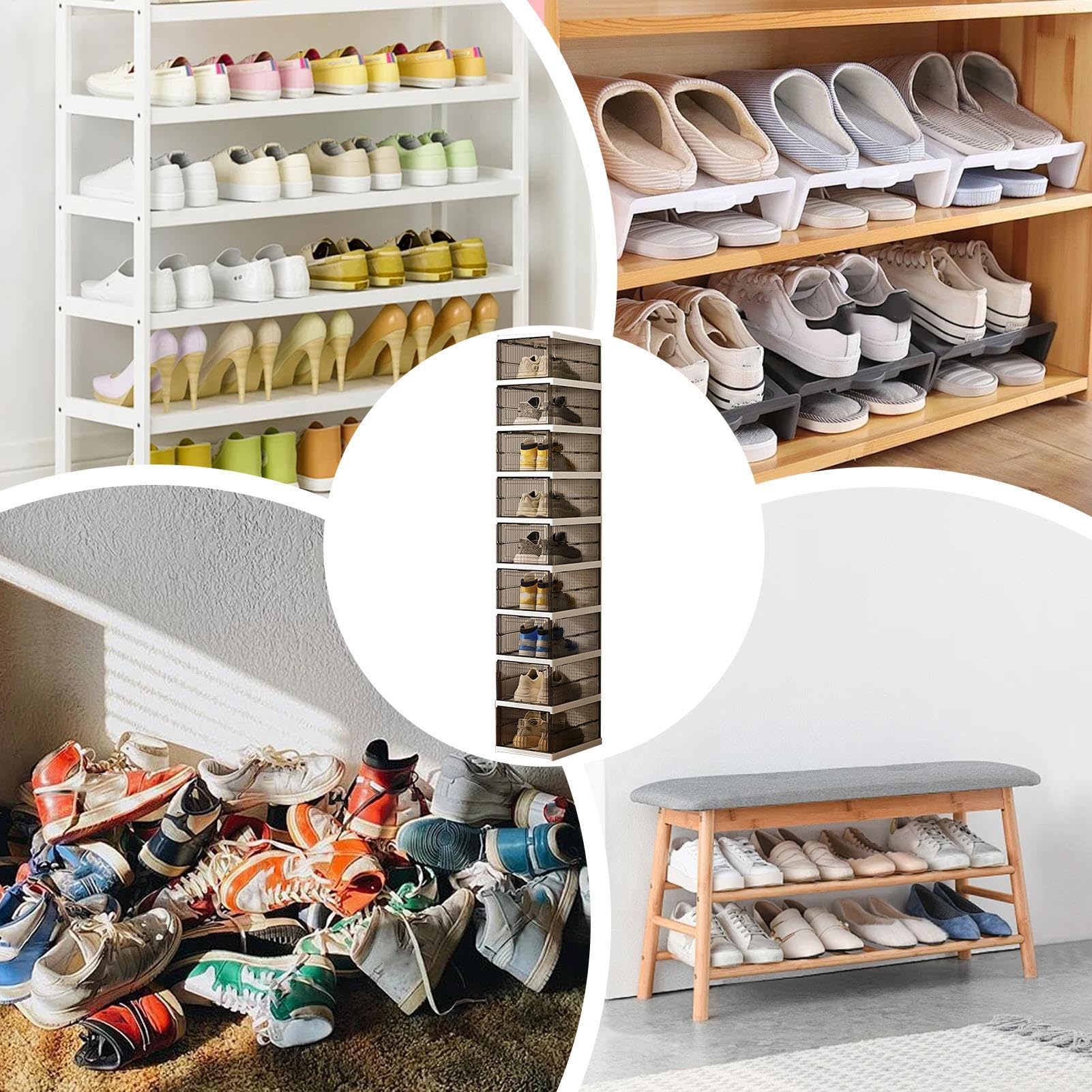 Multi Tier Folding Shoe Rack, Compartment Footwear Organizer, Household