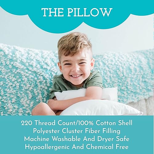 Miniatura 5 de Little Sleepy Head Almohada con funda para niños pequeños, tiene el mejor apoyo para el cuello al dormir, ergonómica, son las mejores almohadas para