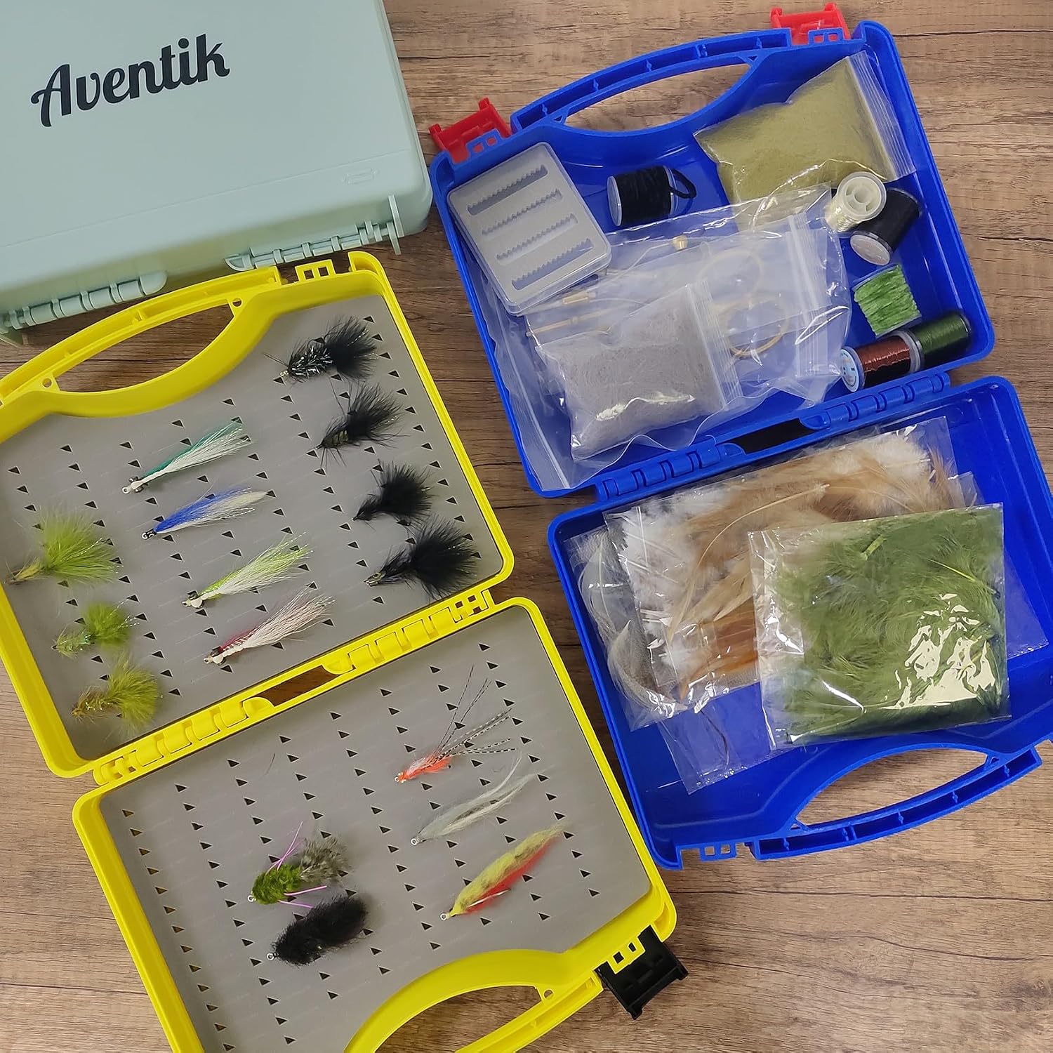 Aventik Streamer Fly Box – Large Click Lock Fly Fishing Box | Grip Foam Streamer Box Flies Tackle Storage Boat Box for Freshwater & Saltwater Anglers 9.68 x 7.2 x 2.56 inch