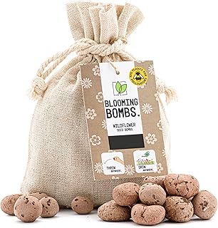 Sow Your Own - Wildflower Seed Bombs - Gardening Gift for Women - Wildflower Seeds - Bees and Butterfly Friendly - Handmade in The UK - Native Wildflower Seed Mix - Flower Seeds for 25sqft of Coverage