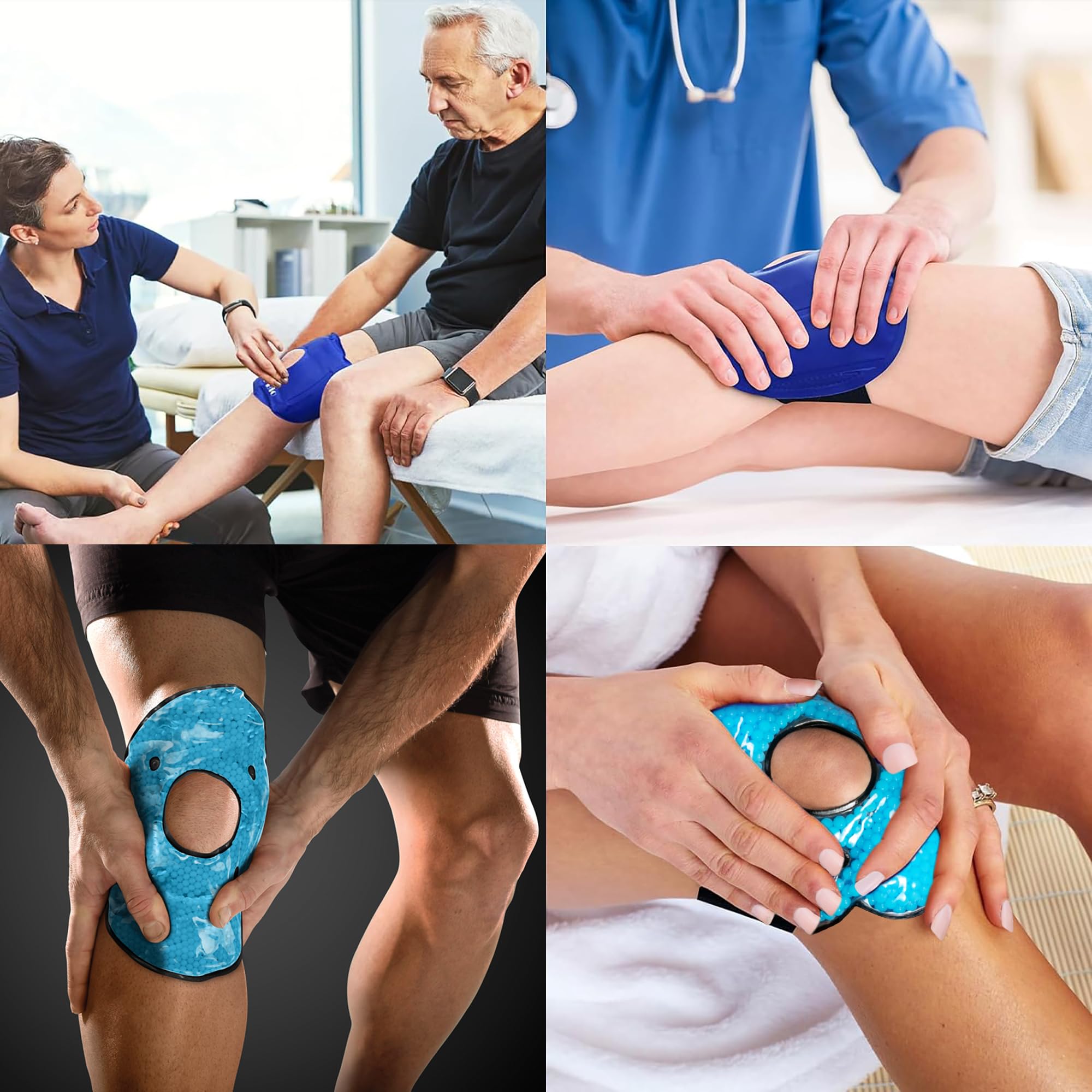 Brookstone Therapeutische Kniebandage mit schnell wirkenden und sicheren Kieselsteinen, wiederverwendbare Heiß- und Kaltpackung für Knie und Gelenke, durchdringende Schmerzlinderung bei Beschwerden,