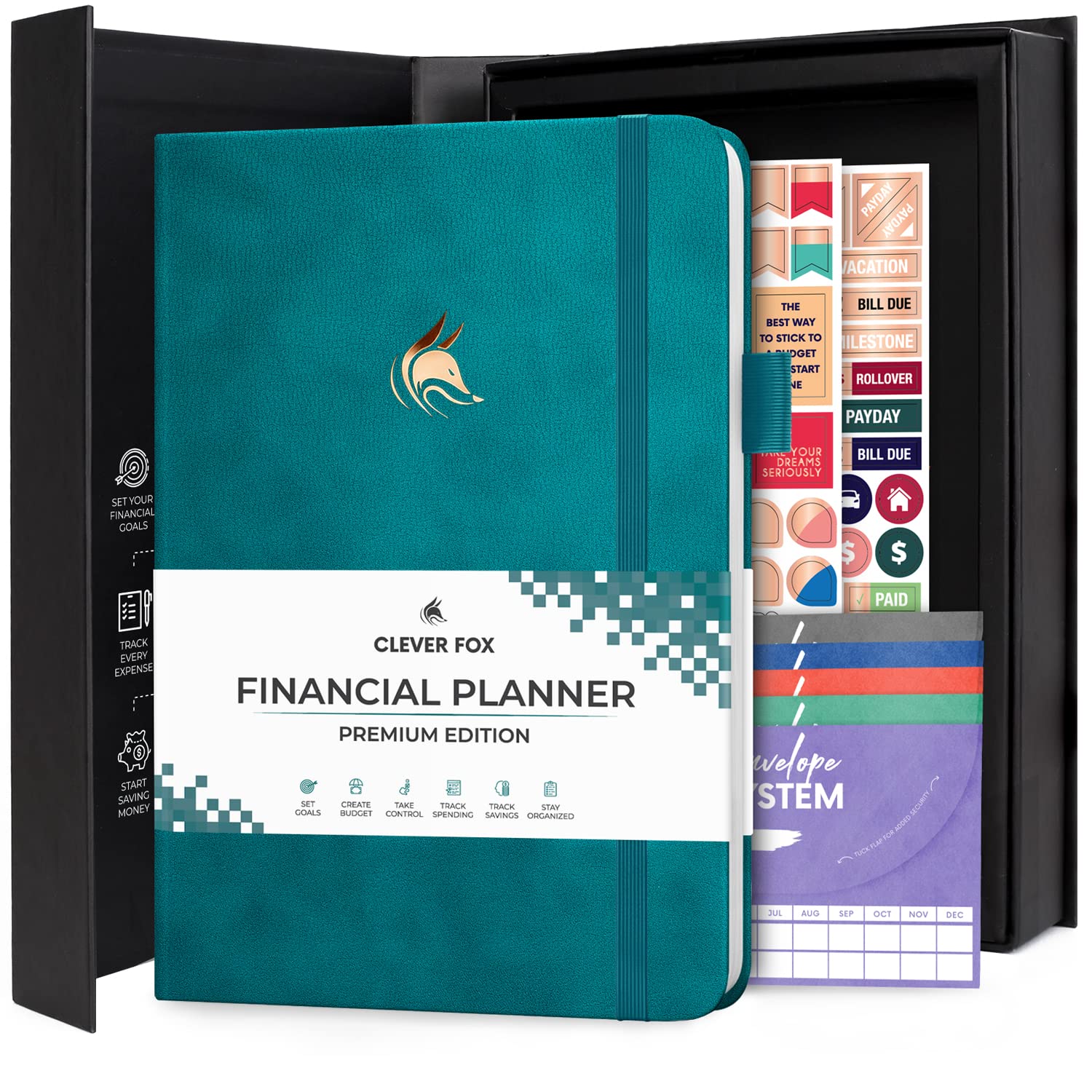 Clever Fox Budget Planner Premium – Expense Tracker Notebook, Budget Planner Organizer – Budget Book & Money Journal, A5 Hardcover (Dark Teal)