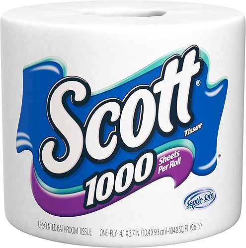 Scott Pañuelo de baño 1000 de 1 capa, 1 rollo (paquete de 80)