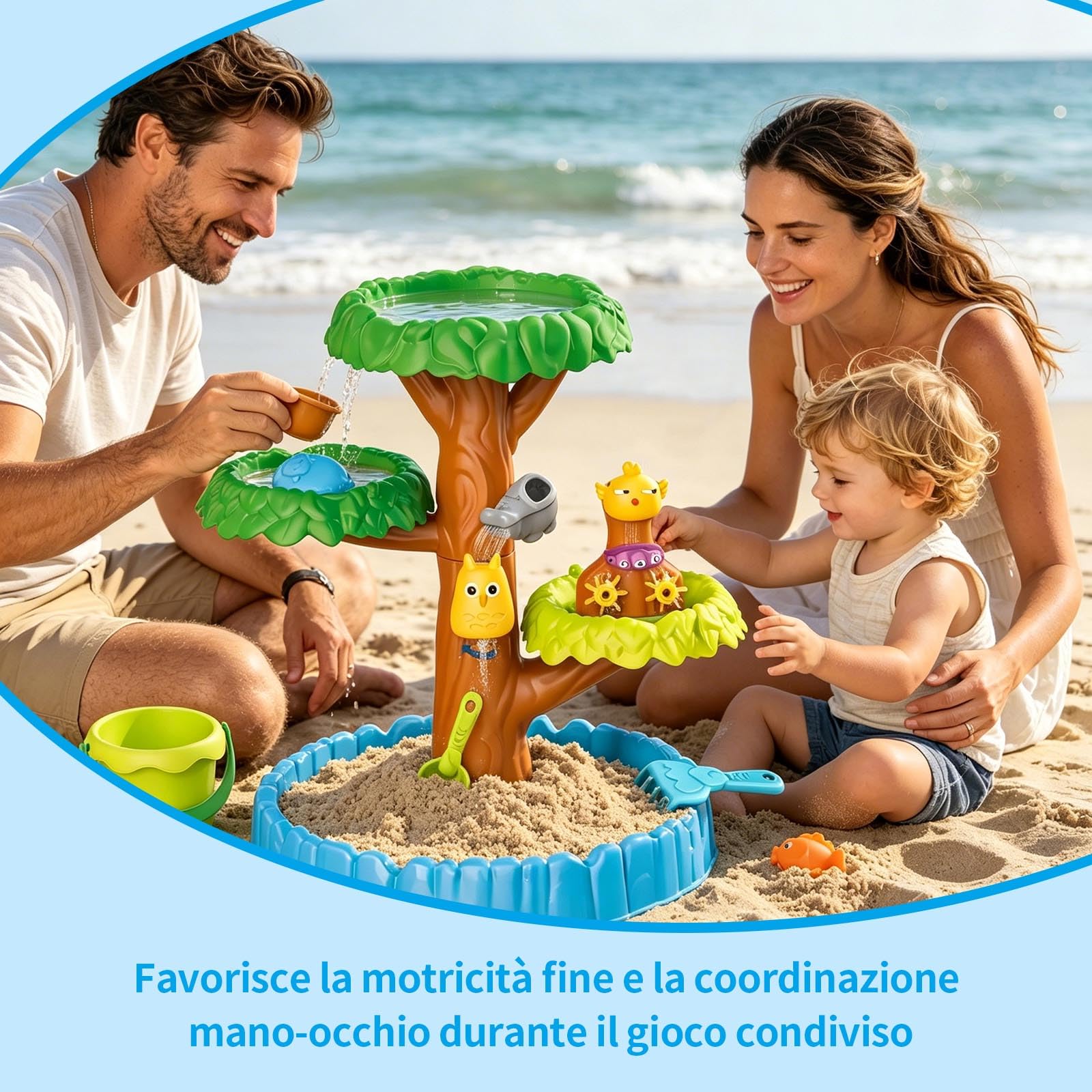 Tavolo da Gioco Acqua E Sabbia, Giocattolo D’Acqua per Bambini Outdoor, A Forma di Albero A 4 Livelli, Tavolo Acqua per Bambini Outdoor, Regalo 3–8 Bambini Ragazzi Ragazze