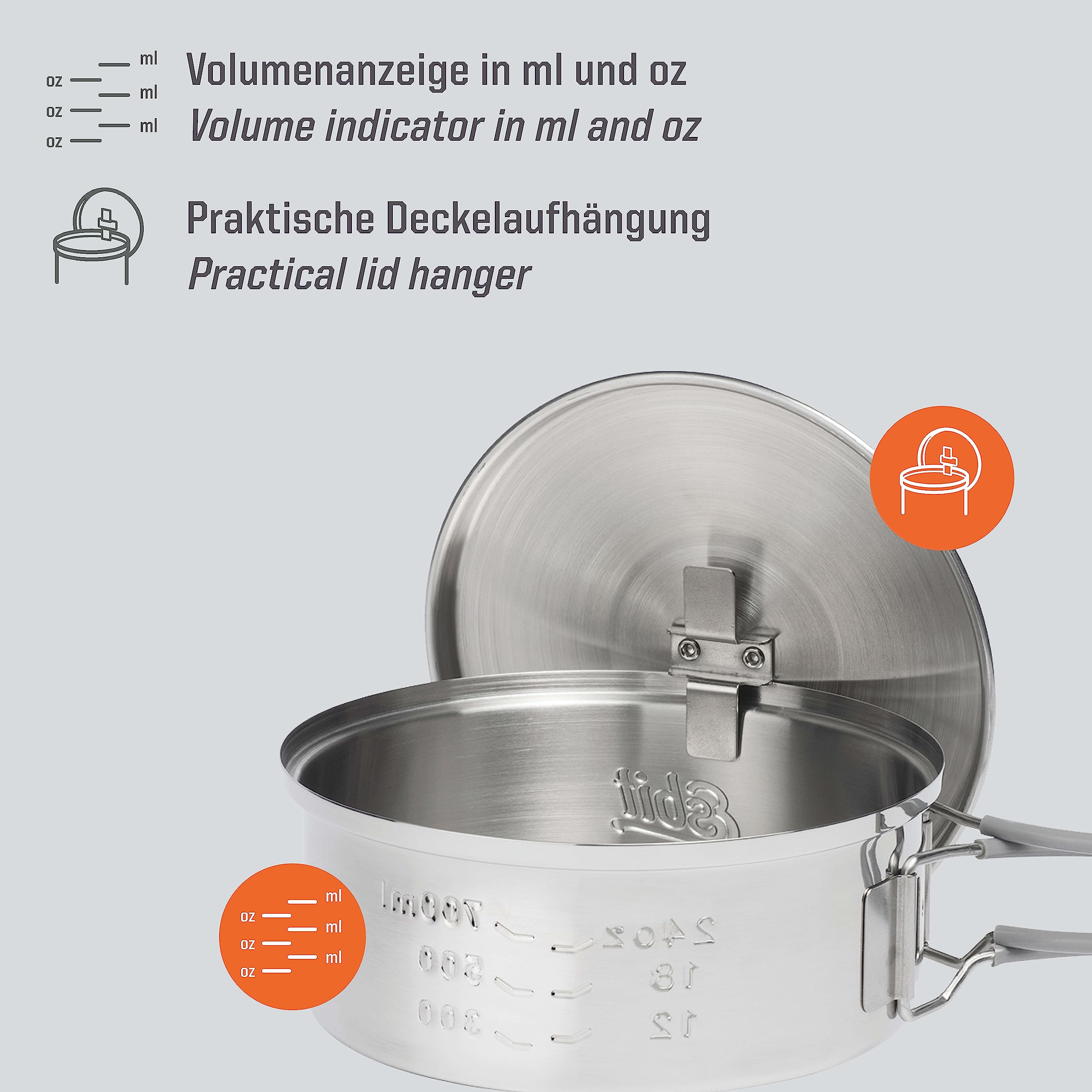 Esbit Outdoor garnek do gotowania 625 ml – garnek kempingowy z anodowanego aluminium