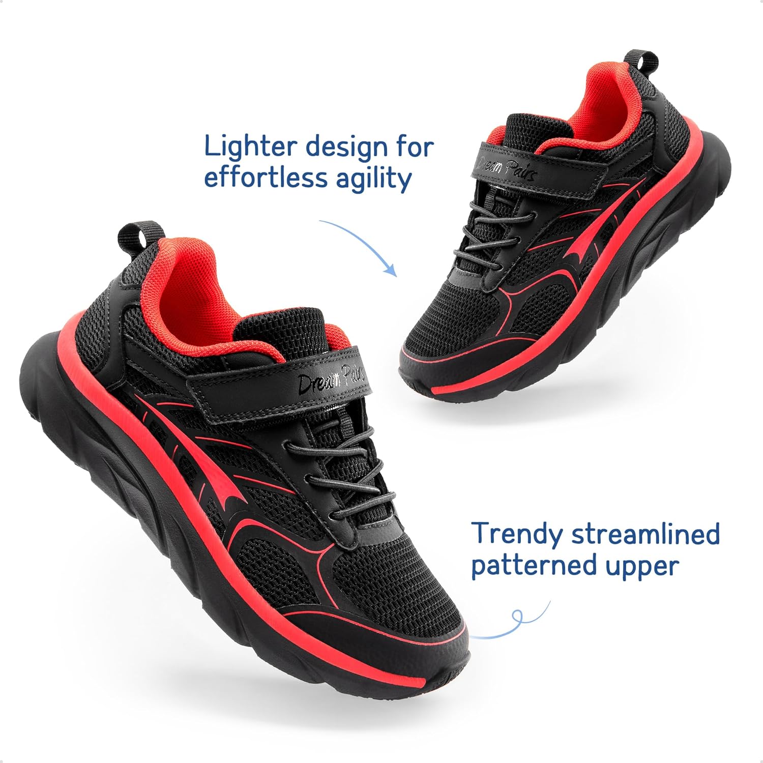 DREAM PAIRS Boys Girls Sneakers Kids Tennis Running Shoes EZ-ONs EZ-Plays Athletic Sport Gym Lightweight Breathable Shoes - Image 3