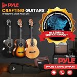 PYLE 36" Classical Acoustic Guitar Kit- 3/4 Size Yellow Gloss, 6 Nylon Strings, w/Bag, Tuner, Extra Strings, Picks, Strap- Kids, Adults-Right Handed