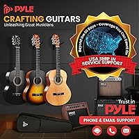 Vista 7 de Pyle Kit de guitarra acústica para principiantes, instrumento de madera de tamaño junior 3/4 con kit completo de accesorios, púas, correa