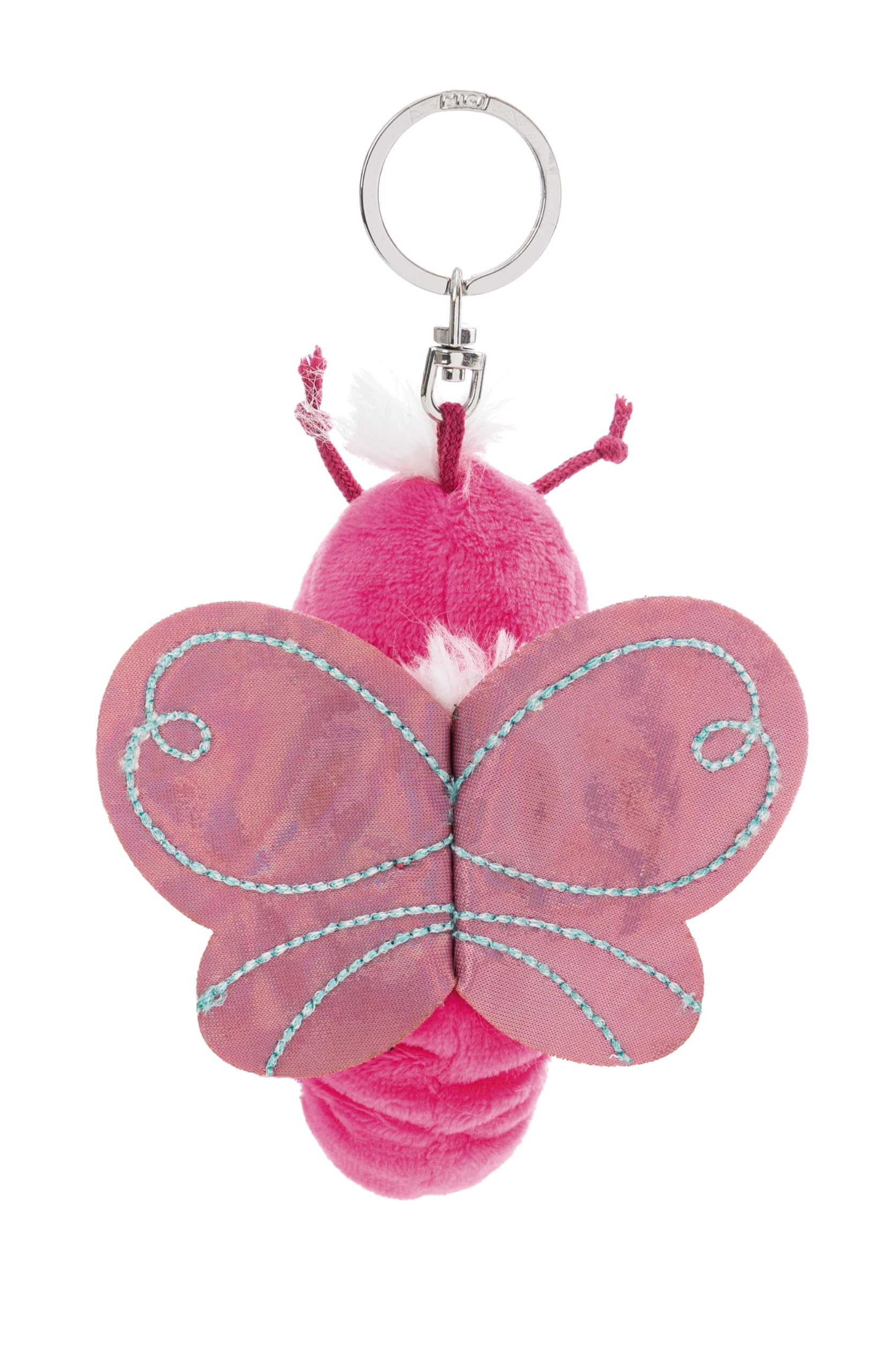 Flibbies 62883 - Portachiavi in Peluche a Forma di Farfalla, Accessorio per Lo Zaino o la Borsa di Grandi e piccini, 10 cm, Rosa - 4