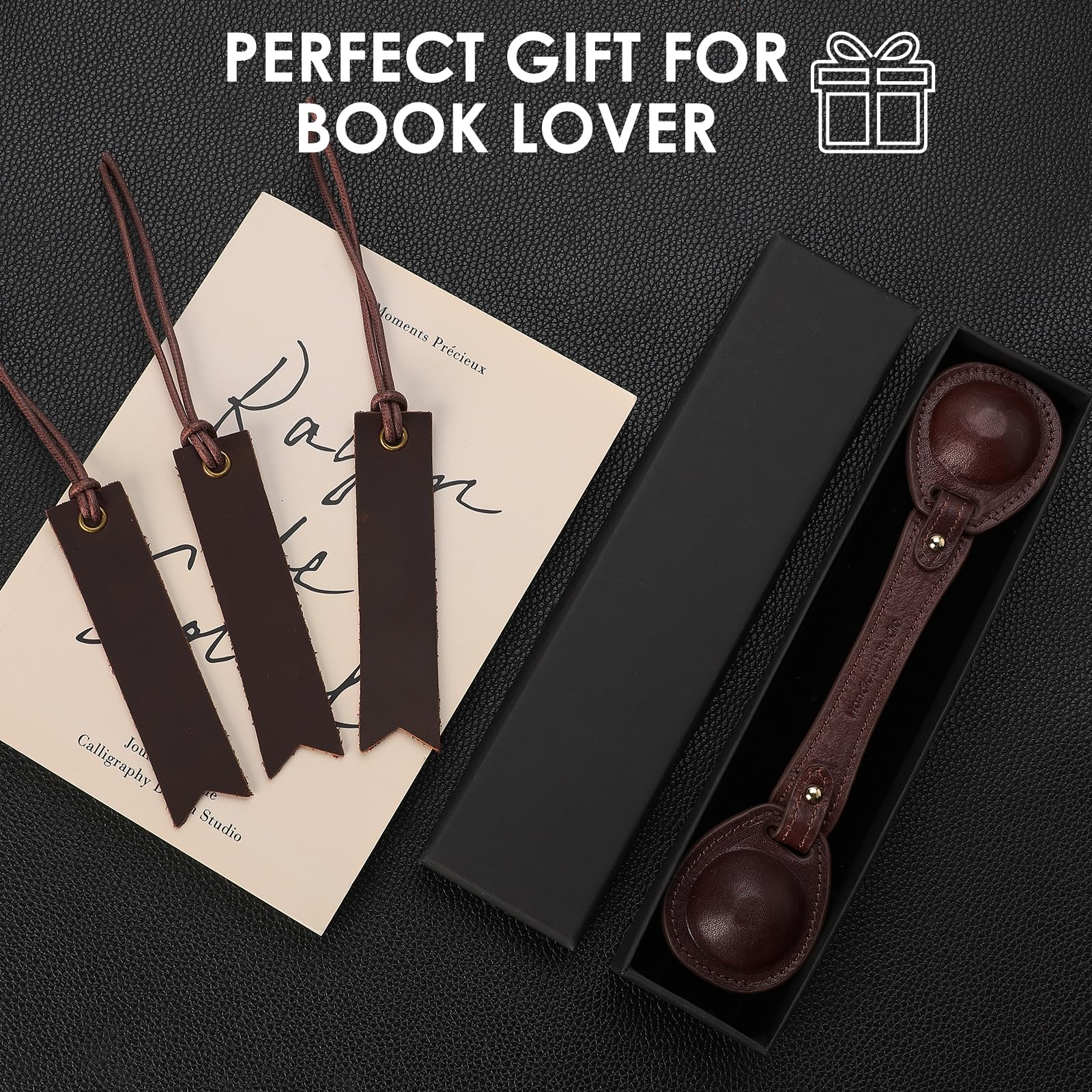 Bookmark With Pen Holder,Magnetic Bookmarks, Personalized Magnetic Leather Pen Holder Bookmark Super Convenient Firm Adsorption Travelers Reading Lovers - View #4