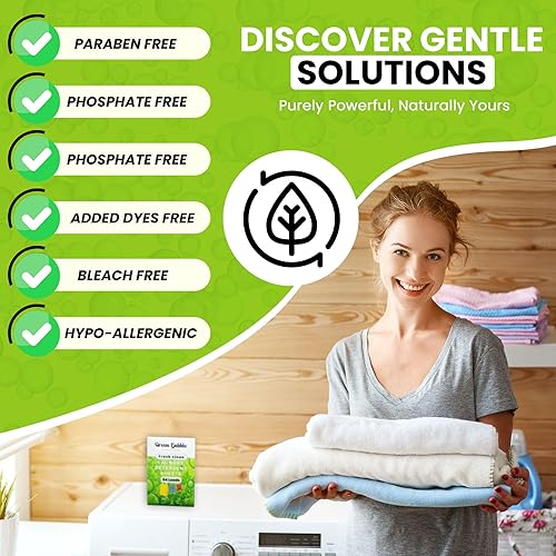 Miniatura 7 de Hojas de detergente ecológico, aroma de lino fresco, sin plástico, ideal para viajes, a base de plantas, tiras de sábanas de lavandería totalmente