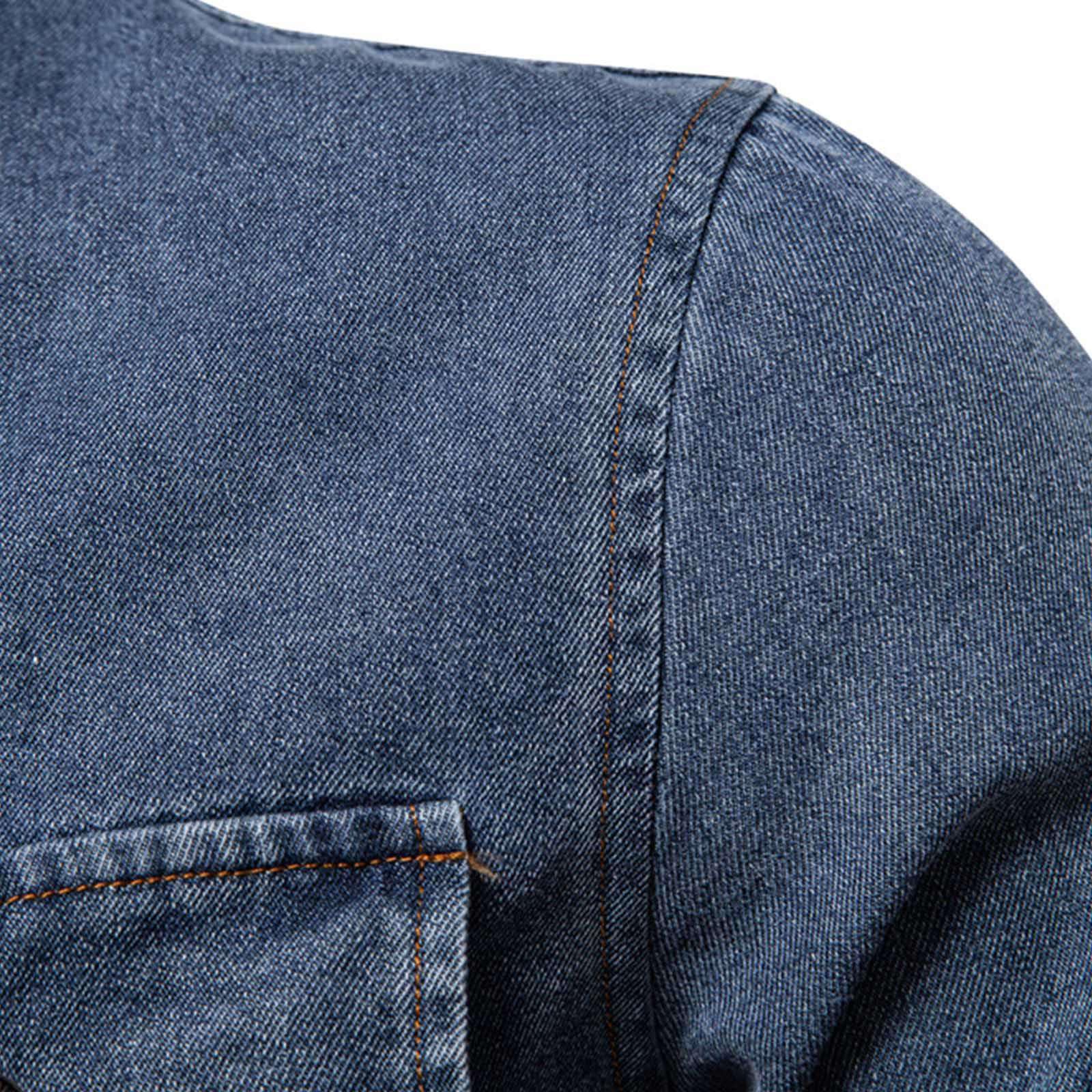 Camicia di Jeans Uomo, Camicia Denim Uomo, Camicia a Denim Camicie Regolare Classiche a Maniche Lunghe Casual Cotone Camicie da Cerimonia Business con Tasca Camicia Uomo Regular Camicia Uomo Estiva