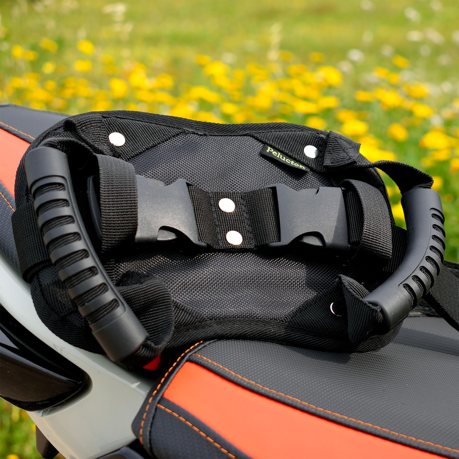 Maniglie Passeggero Moto Universali, Cintura di Sicurezza Regolabile per Motocicletta