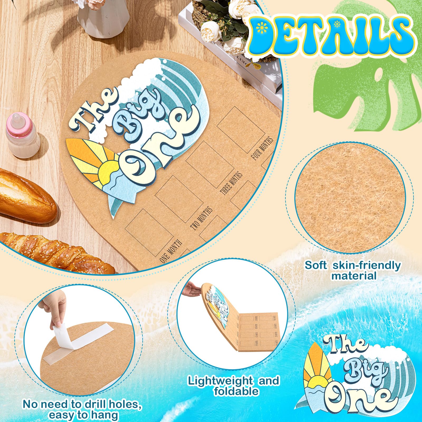 The Big One Birthday The Big One Surf-Themed Baby Photo Board - 1st ...