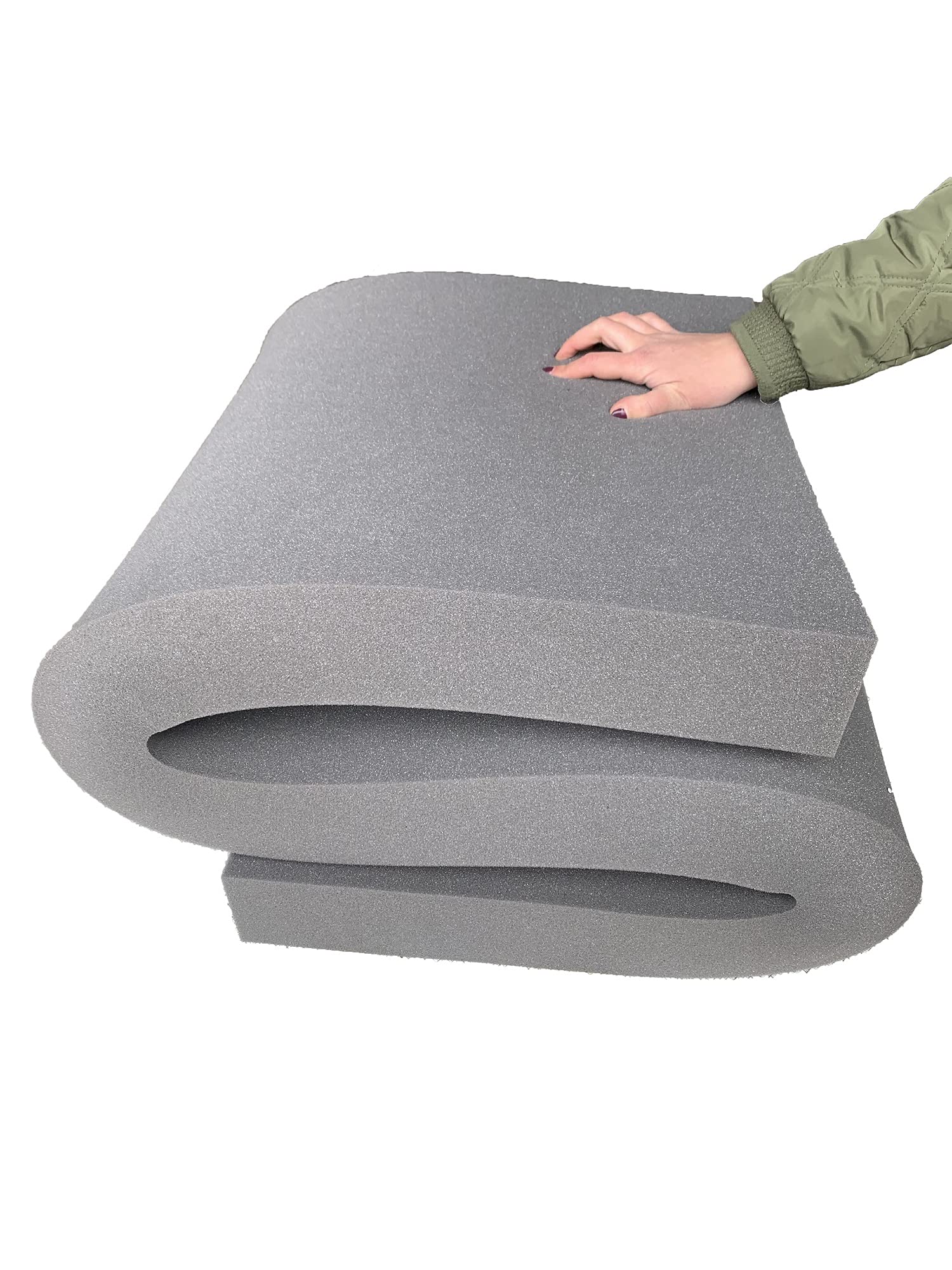 High-Density Grey Medium firm Foam for Sofa Seat Cushions Indoor & Outdoor Window Seating Foam Replacement Easy to Cut for DIY Art and Craft Ask for Custom Size (24" x 24" x 5")