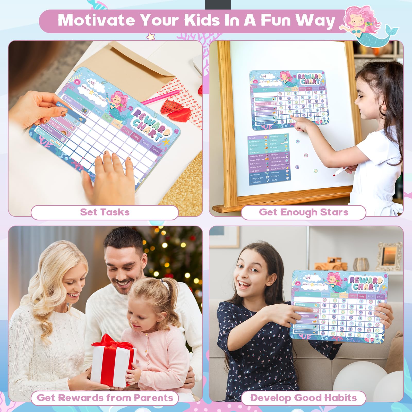 Reward Chart Unicorn Magnetic For Kids - Fun Behavior & Chore Tracker ...