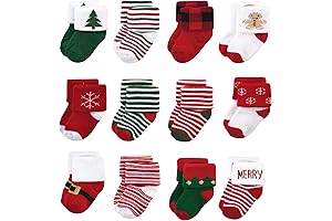 Hudson Baby Newborn Boy Cotton Rich Baby Boy Stocking Christmas Socks, Blue