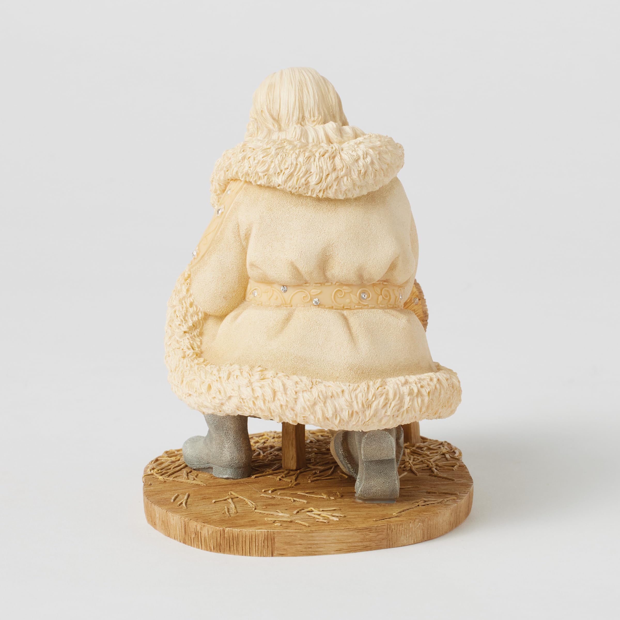 Enesco Foundations Figurine Père Noël agenouillé par bébé Jésus, 13 cm, multicolore